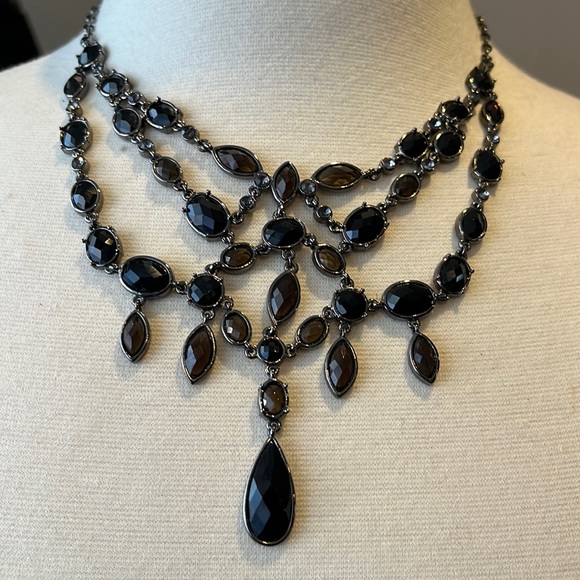 Carolina Herrera Jewelry - Beautiful Statement piece from CH in black/ topaz on gunmetal chain necklace